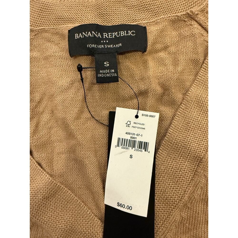 Banana Republic Womens Tan Brown V-Neck Forever Sweater Lightweight Size S NWT - Picture 5 of 8